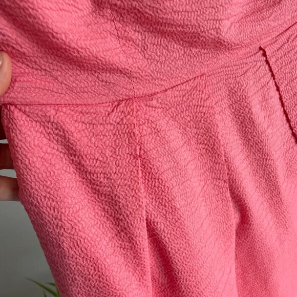 J. CREW Pink Strapless Dress 100% Cotton Lorelei Seersucker 24356 Women's Size 8 - Picture 5 of 15